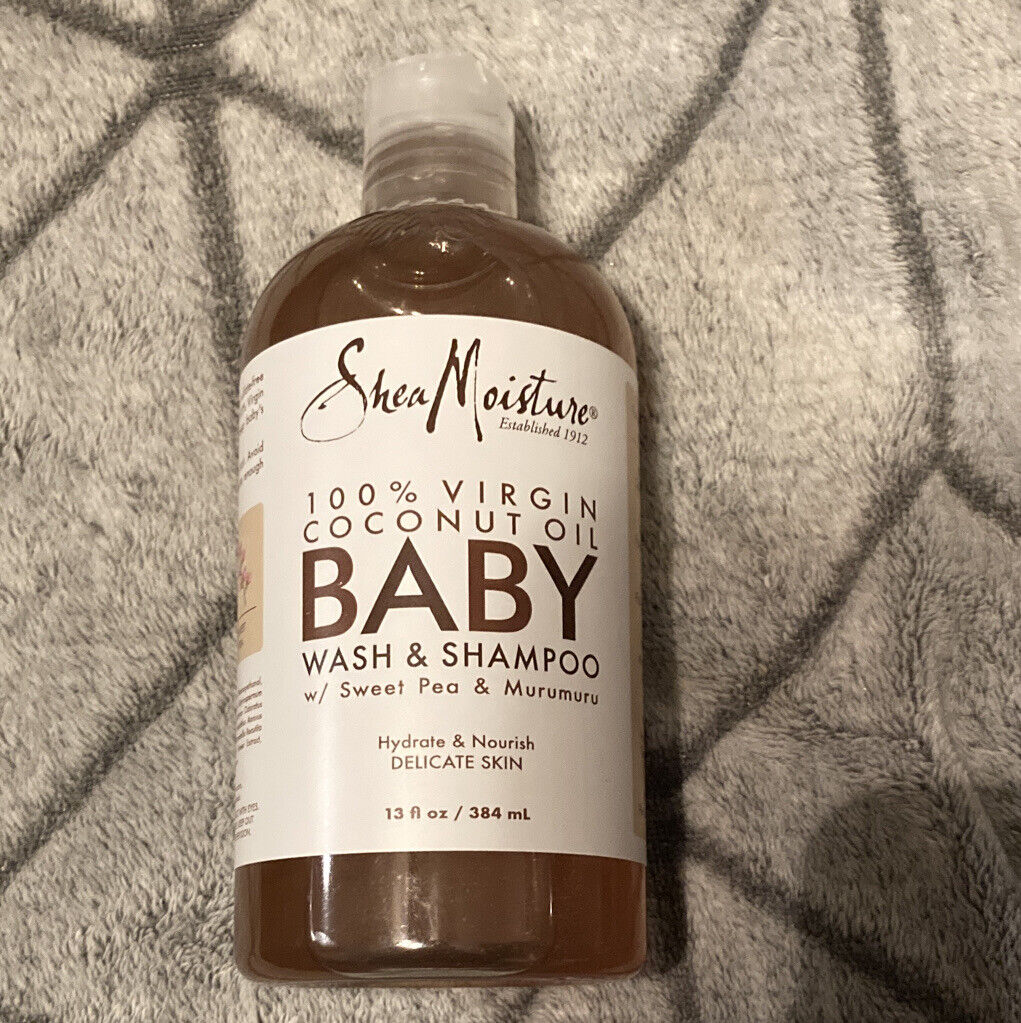 Shea Moisture~100% Virgin Coconut Oil~baby Wash & Shampoo 13 Oz New!